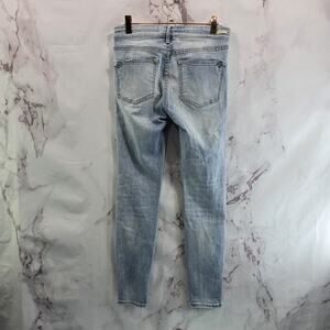 Anthropologie Jeans Womens 26 Skinny High Rise Light Wash Pilcro Distressed